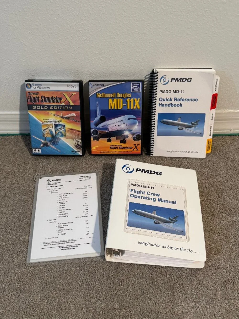Microsoft Flight Simulator X Gold + PMDG MD-11X + Flight Crew Quick Ref Manuals